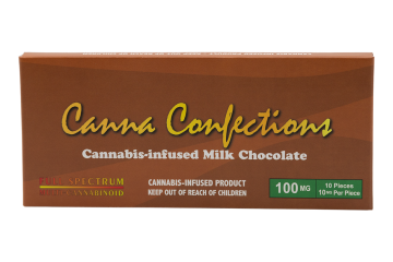 Canna Confections 100mg Milk Chocolate Bar stock photo - Halo Infusions