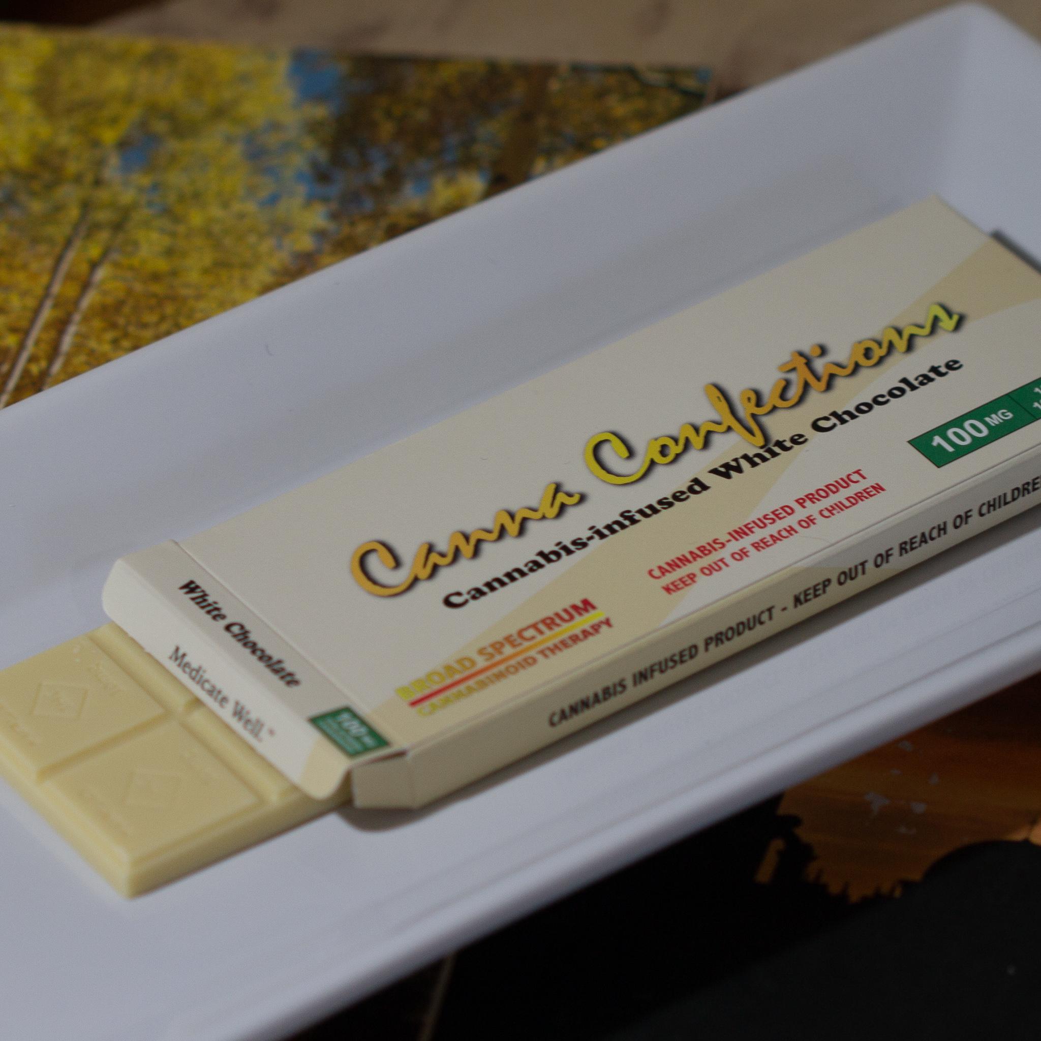 Canna_Confections-Infused_White_Chocolate_Bar-Belgian-100mg-Halo_Infusions