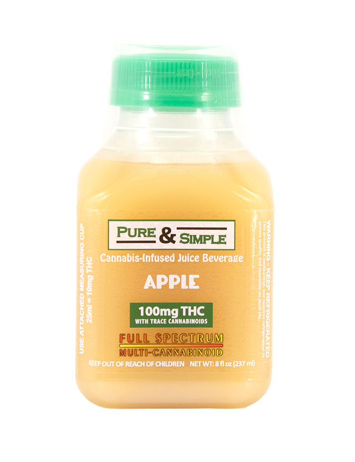 Pure Simple Apple Juice with dosing cup2 - STOCK - Halo Infusions2. tucson edibles