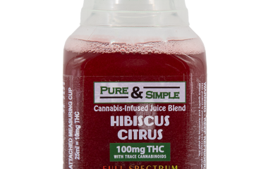 Pure Simple Hibiscus Citrus Juice with dosing cup - STOCK - Halo Infusions2. tucson edibles