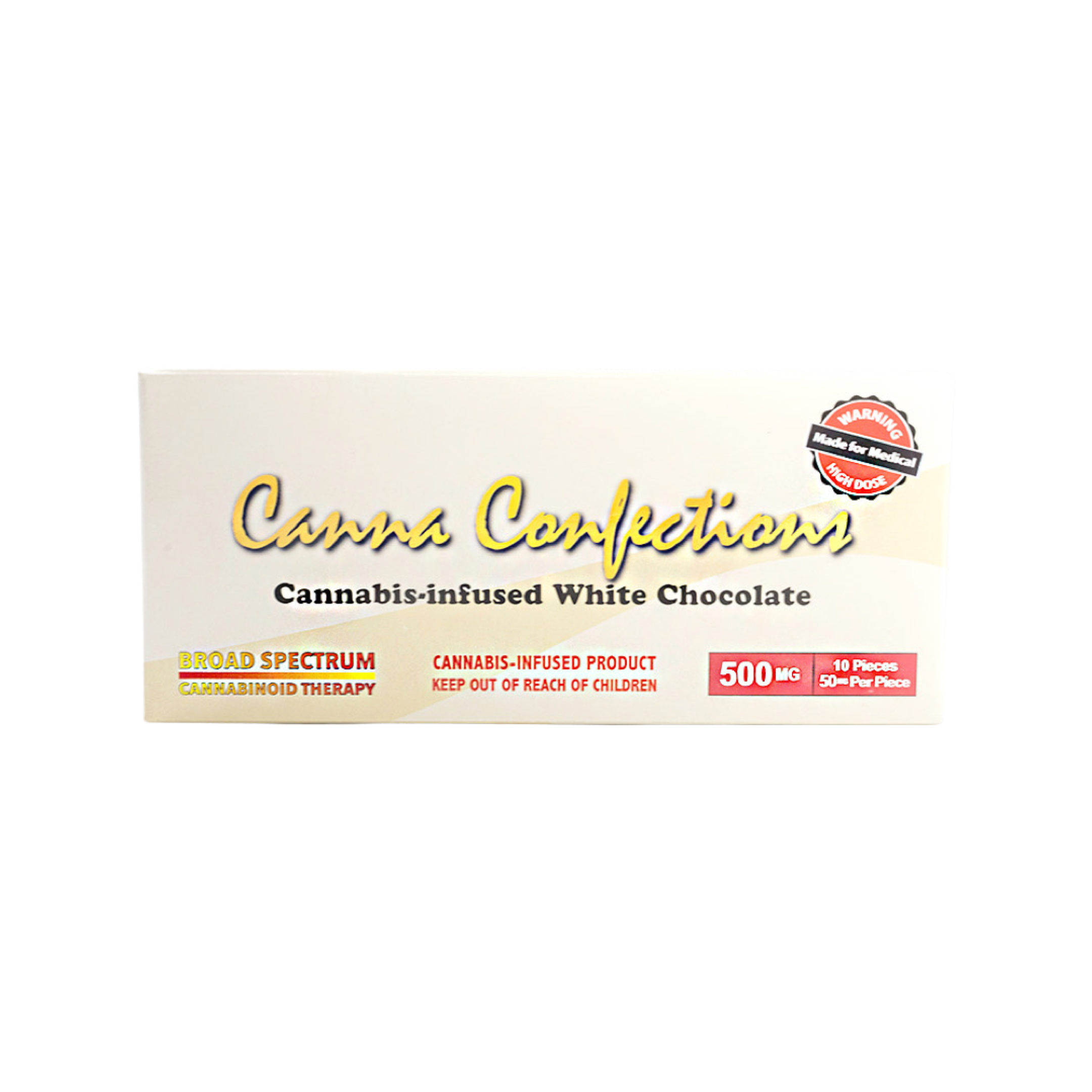 Canna Confections White Chocolate 500mg Trans