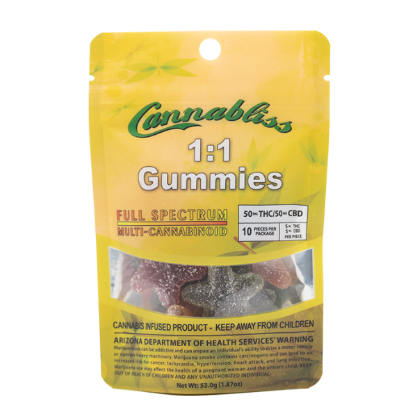 Cannabliss 1-1 Gummies 100mg - stock - Halo Infusions