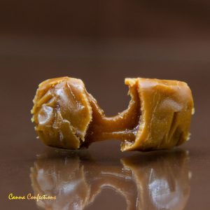 Melt-In-Your-Mouth, Canna Confections Vanilla Caramels Melted Halo Infusions