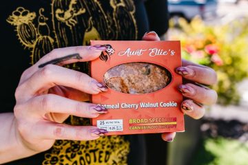 the perfect blend Aunt Ellie's Cherry Walnut 25mg Cookie Halo Infusions PRIDE