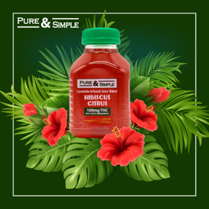 Blooming with flavor Pure Simple Hibiscus flower graphic Halo Infusions