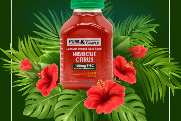Blooming with flavor Pure Simple Hibiscus flower graphic Halo Infusions