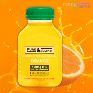 Full spectrum infused Pure Simple Orange Juice graphic Halo Infusions