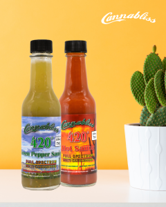Spice up your edible Cannabliss 420 Hot Sauce bottles Halo Infusions