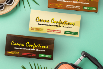Going Somewhere? Canna Confections all chocolate bars travel Halo Infusions