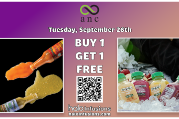 ANC Tuesday September 26th BOGO on all Halo Infusions digital ad. tucson edibles