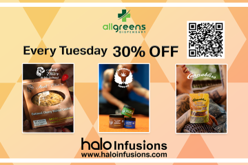 All Greens Every Tuesday 30% OFF on all Halo Infusions. tucson edibles