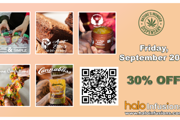 Natures Wonder Wednesday September 20th BOGO all halo infusions products digital ad. Tucson edibles. September specials