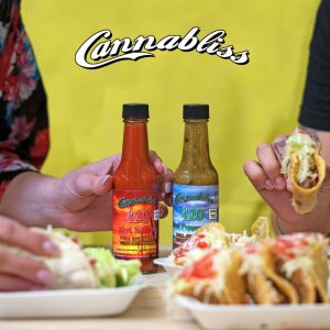 Spice Up Your Day Tacos and both 420 Sauces. Cannabliss Hot sauces. Tucson edibles