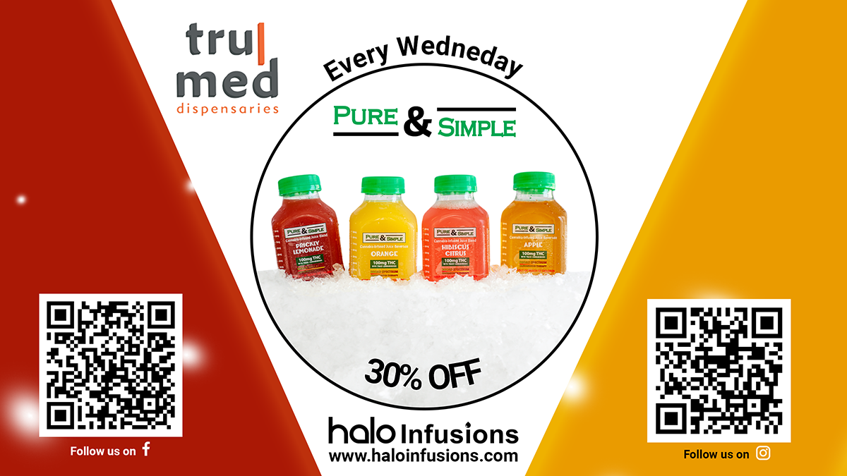 TruMed September 2023 BOGO on Pure Simple Halo Infusions digital ad. tucson edibles. september specials
