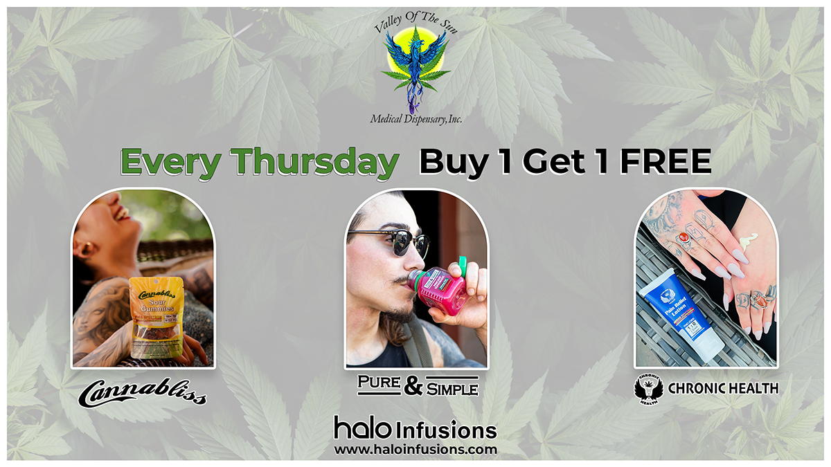 Valley of the Sun BOGO on all Halo Infusions products Digital Ad. tucson edibles, september specials, valley of the sun edibles promo