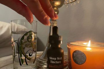 We Dare You Chronic Health grabbing Sleep Well Tincture from nightstand lit candle say yes to sleep Halo Infusions. best edibles in arizona. tucson edibles