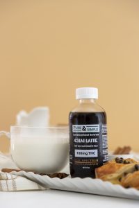 Pure Simple Chai Latte with cookies and milk - Halo Infusions