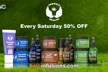 SWC Prescott Every Saturday 50% Off SWC Prescott Every Saturday digital ad October Chronic Health tinctures and topicals