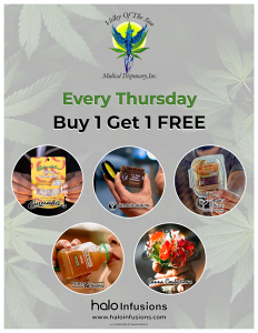 October dispensary specials Valley of the Sun Every Thursday October BOGO on all Halo Infusions. tucson edibles