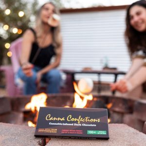 Sitting Around the Fire Canna Confections Dark Chocolate Roasting Mellows. full spectrum. Halo Infusions. best edibles in arizona. tucson edibles