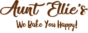 Aunt Ellie's We Bake You Happy logo