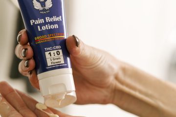 Dry Season Chronic Health Pain Relief Lotion on hands - Halo Infusions. full spectrum. best lotion in arizona. Tucson thc lotion