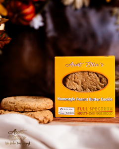 Cozy Up Aunt Ellies Peanut Butter cookie - Halo Infusions. full spectrum. best edibles in arizona. tucson edibles
