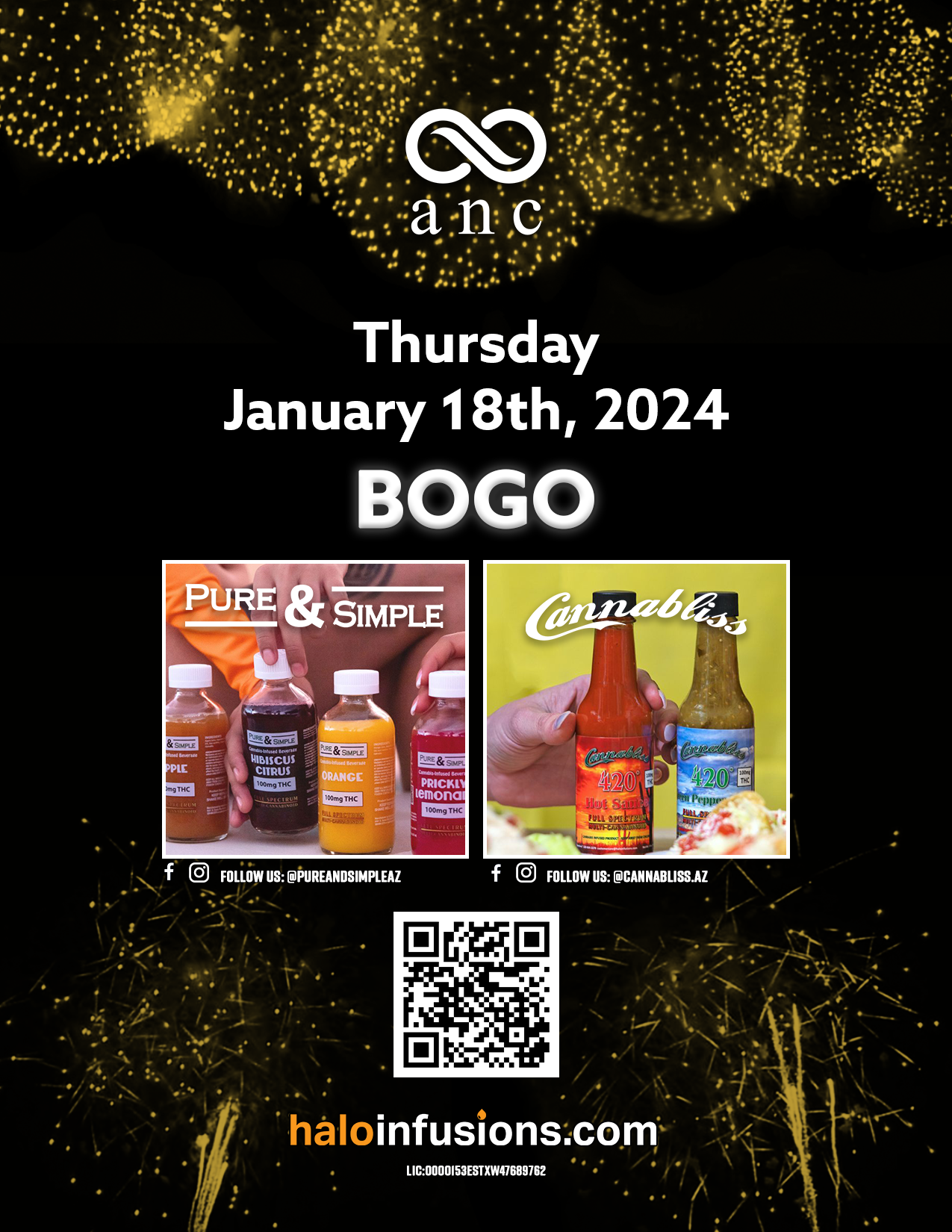 ANC Thurs Jan 18th BOGO - Halo Infusions. best edibles in arizona. tucson edibles. january 2024 dispensary specials