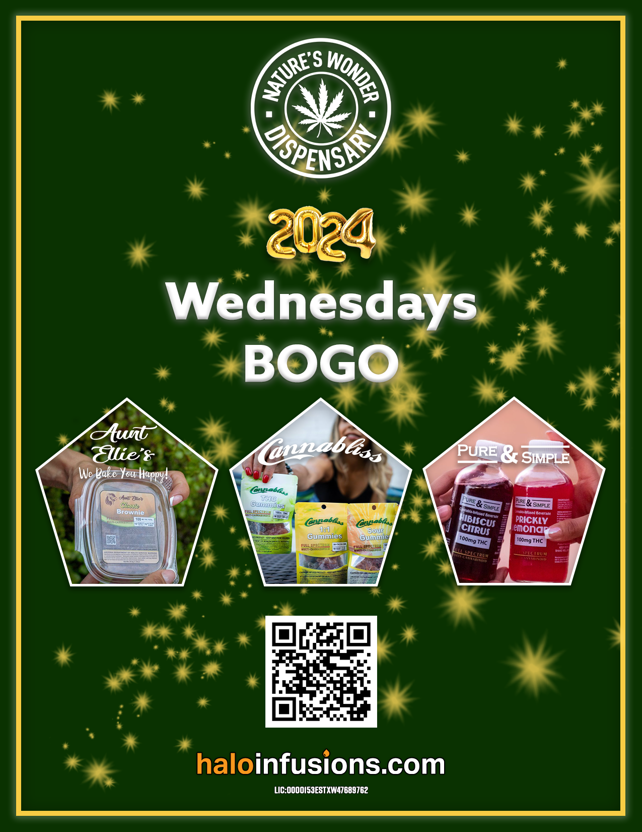 Natures Wonder Wednesdays BOGO - Halo Infusions. january 2024 dispensary specials. best edibles in tucson